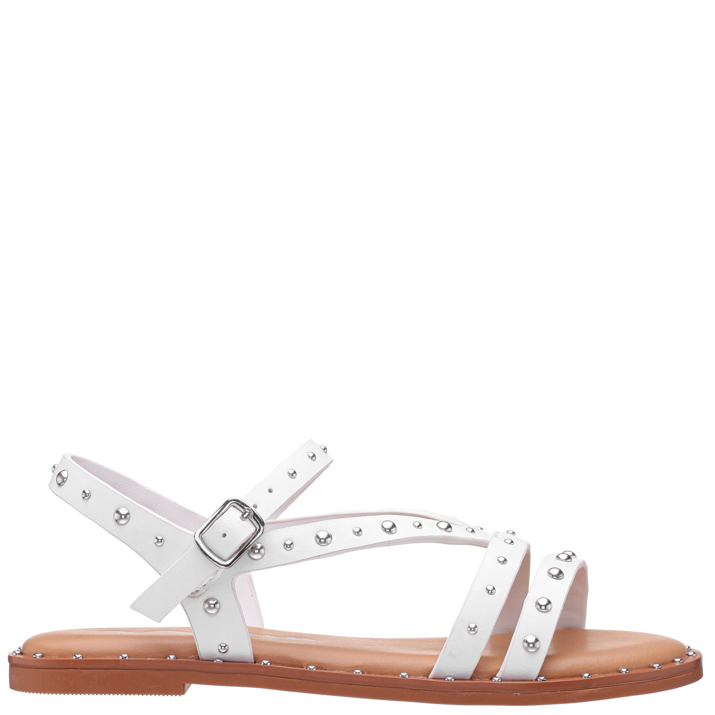 Nina Shoes Girls Larsa White Studded Sandals