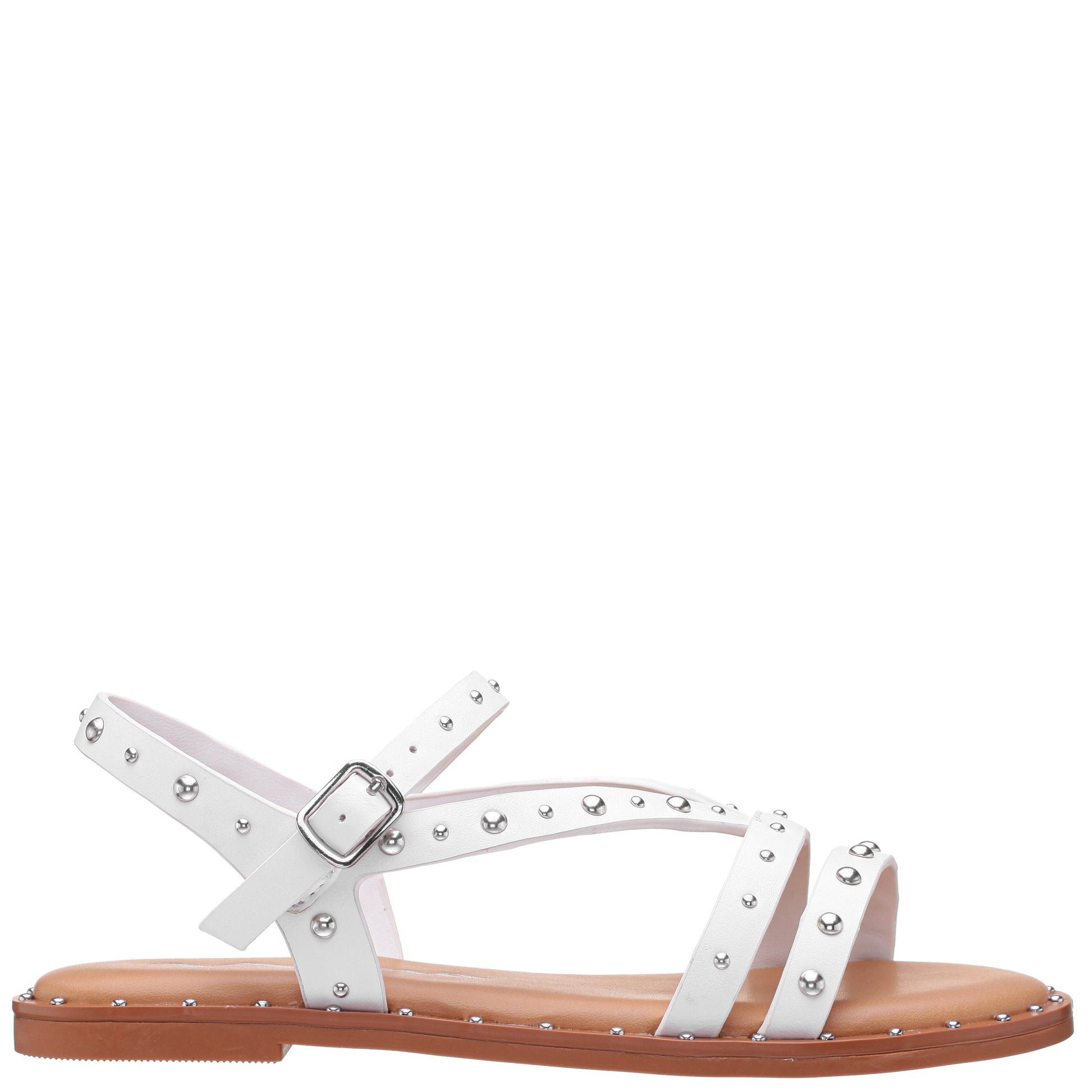 Nina Shoes Girls Larsa White Studded Sandals