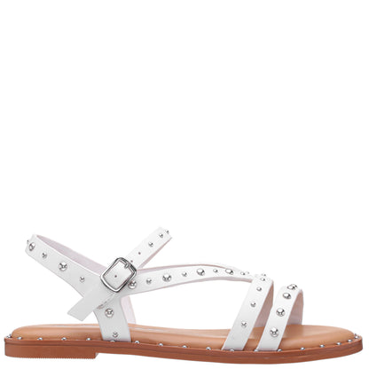 Nina Shoes Girls Larsa White Studded Sandals