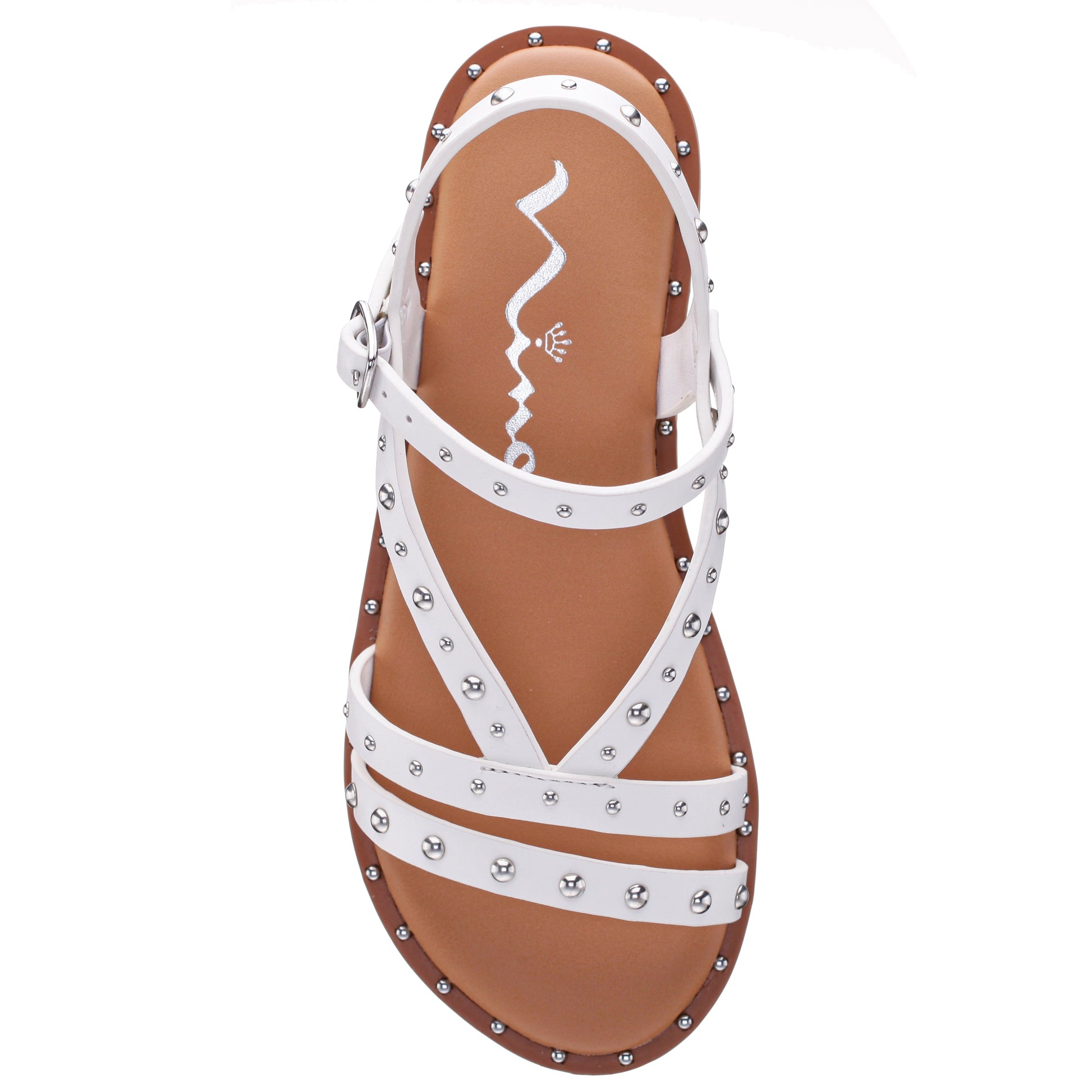 Nina Shoes Girls Larsa White Studded Sandals