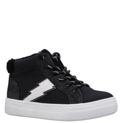 Nina Shoes Girls Tricia Black Inside Zip High Top Sneakers