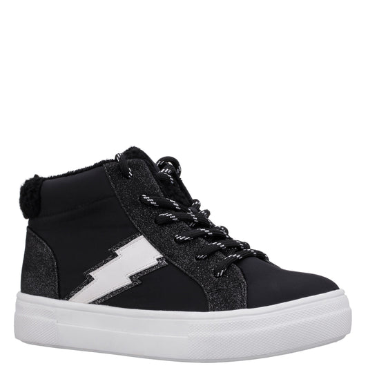 Nina Shoes Girls Tricia Black Inside Zip High Top Sneakers