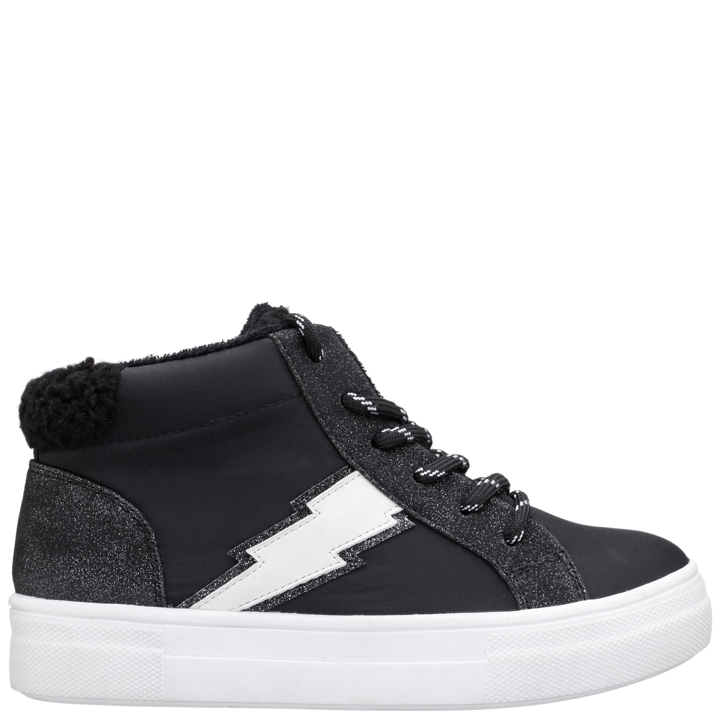 Nina Shoes Girls Tricia Black Inside Zip High Top Sneakers