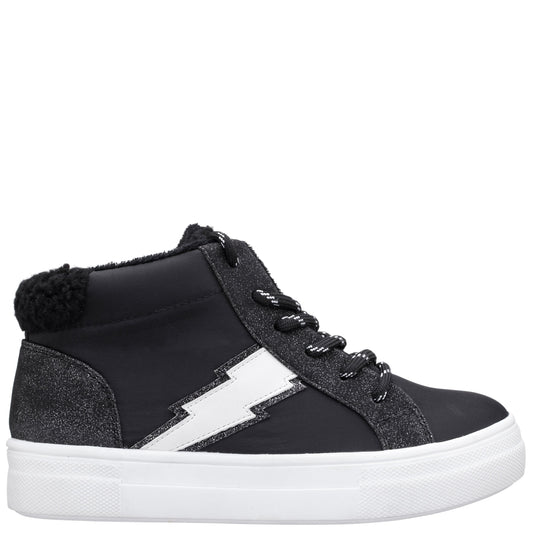 Nina Shoes Girls Tricia Black Inside Zip High Top Sneakers