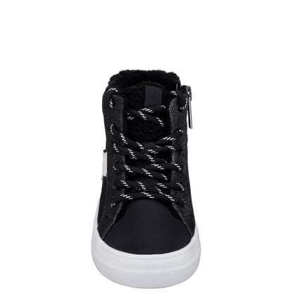 Nina Shoes Girls Tricia Black Inside Zip High Top Sneakers