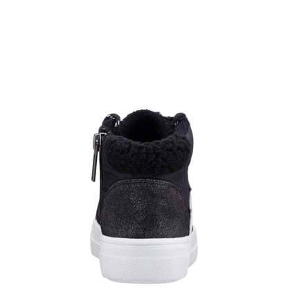 Nina Shoes Girls Tricia Black Inside Zip High Top Sneakers