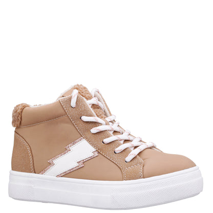 Nina Shoes Girls Tricia Brown Inside Zip High Top Sneakers