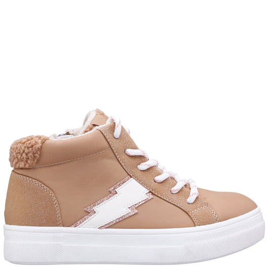 Nina Shoes Girls Tricia Brown Inside Zip High Top Sneakers
