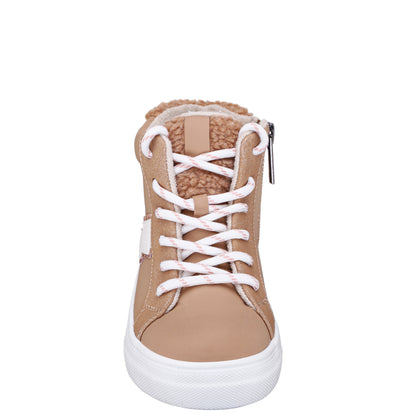 Nina Shoes Girls Tricia Brown Inside Zip High Top Sneakers