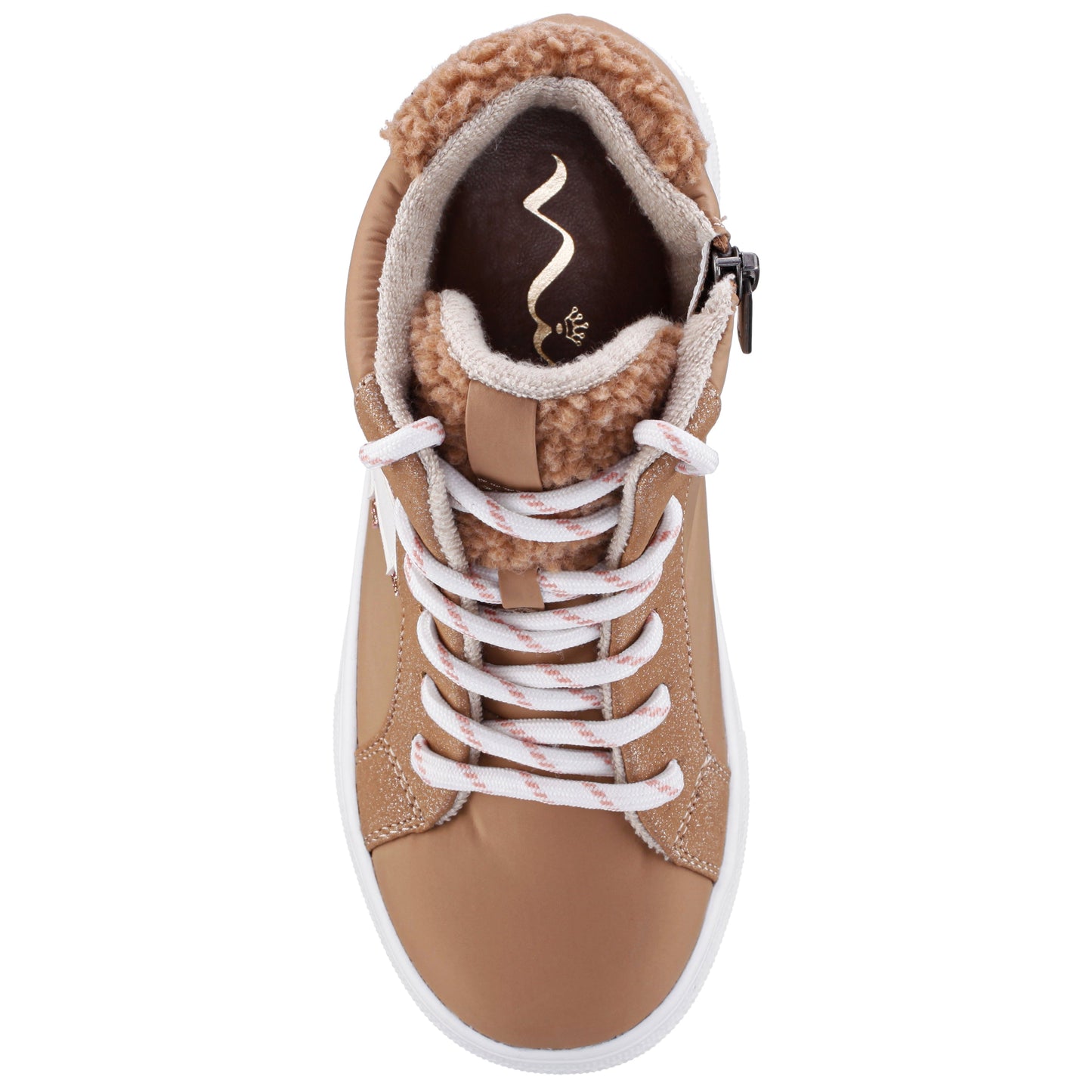 Nina Shoes Girls Tricia Brown Inside Zip High Top Sneakers
