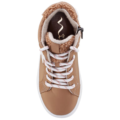 Nina Shoes Girls Tricia Brown Inside Zip High Top Sneakers