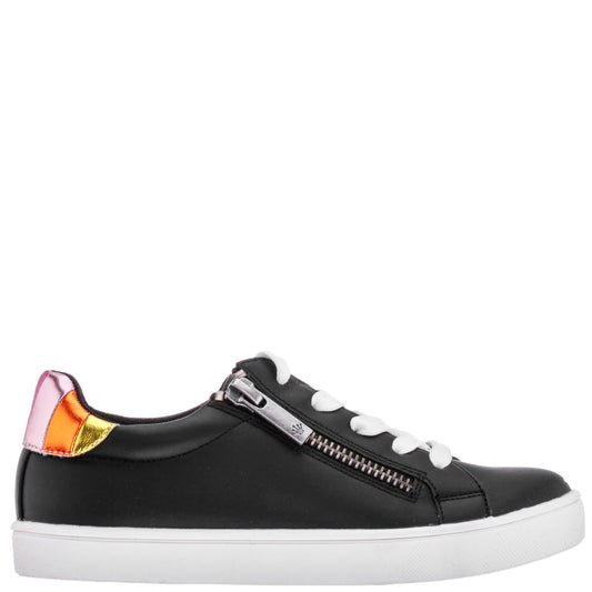 Nina Shoes Girls Ammber Black side Zip Low top Sneakers