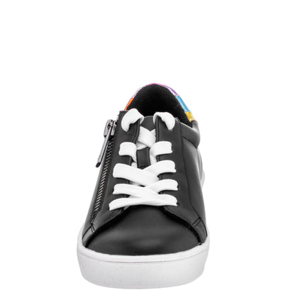 Nina Shoes Girls Ammber Black side Zip Low top Sneakers