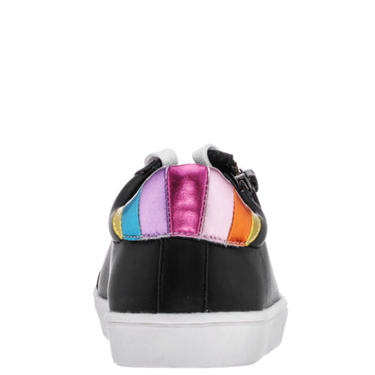 Nina Shoes Girls Ammber Black side Zip Low top Sneakers