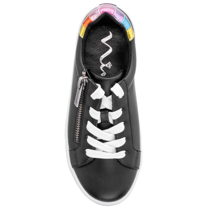 Nina Shoes Girls Ammber Black side Zip Low top Sneakers
