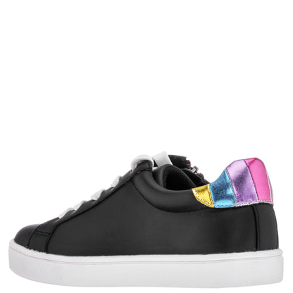 Nina Shoes Girls Ammber Black side Zip Low top Sneakers