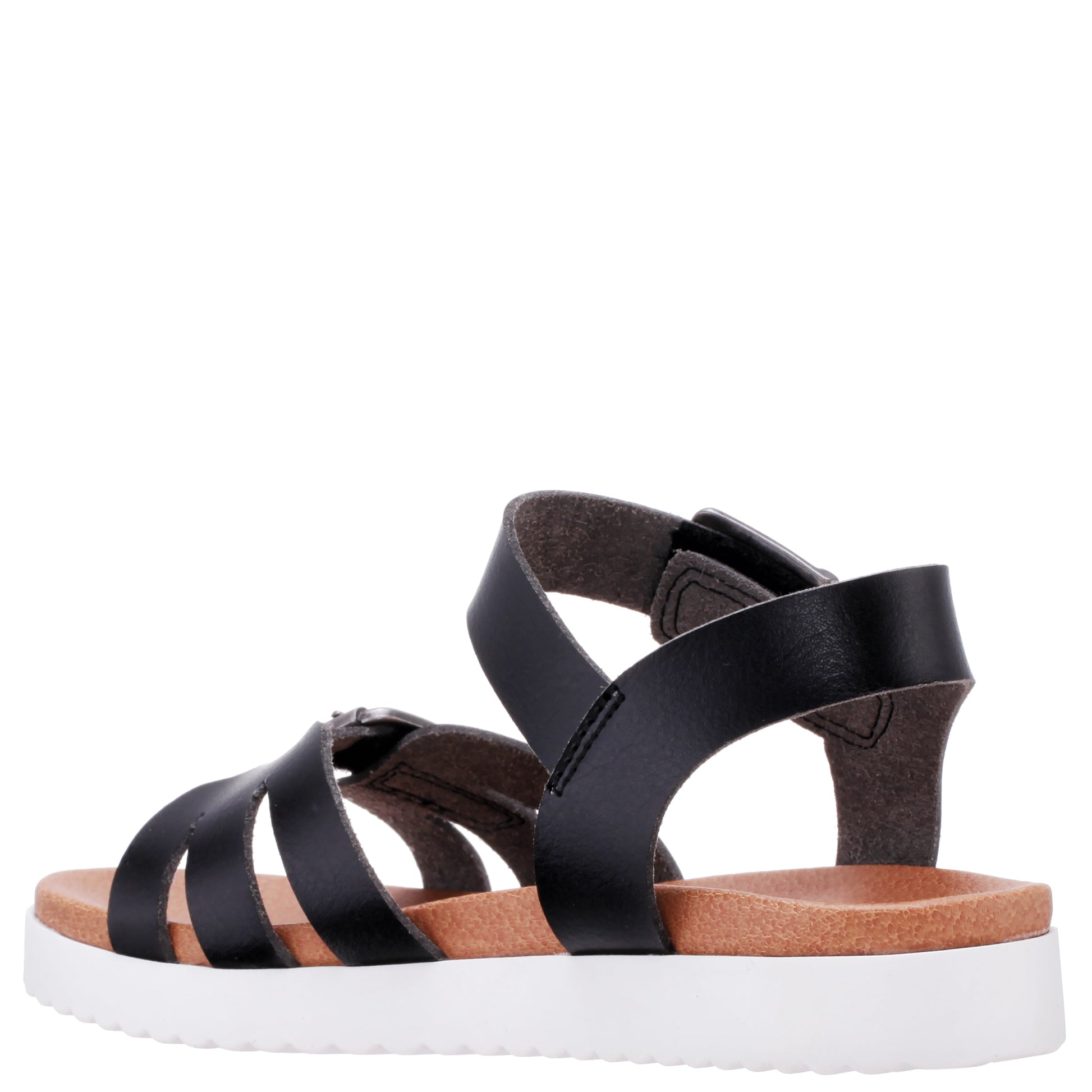 Nina Shoes Girls Lacey Black ADJUSTABLE STRAP SANDALS