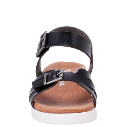 Nina Shoes Girls Lacey Black ADJUSTABLE STRAP SANDALS