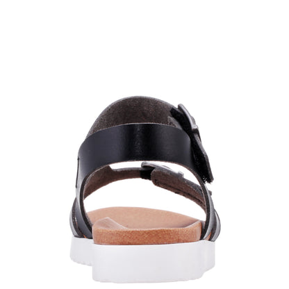 Nina Shoes Girls Lacey Black ADJUSTABLE STRAP SANDALS