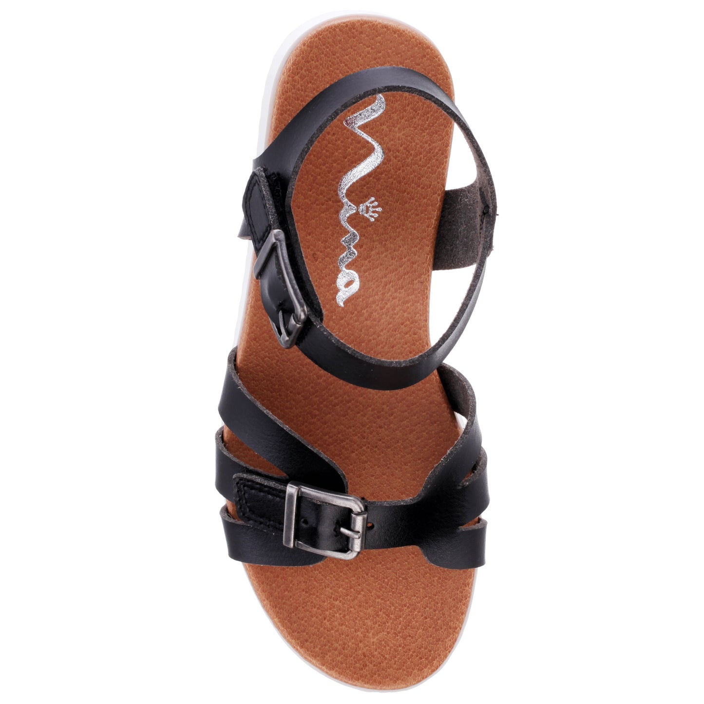 Nina Shoes Girls Lacey Black ADJUSTABLE STRAP SANDALS