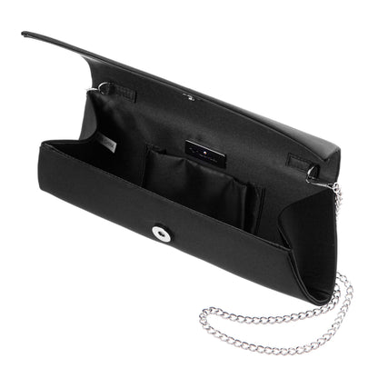 Nina Shoes Zoey-Z Black Satin Clutch Bag