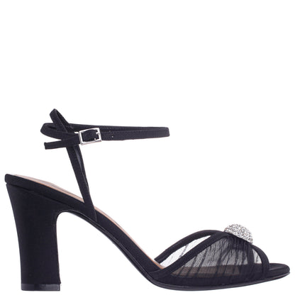 Nina Shoes Allyce Black Block-Heel Sandals
