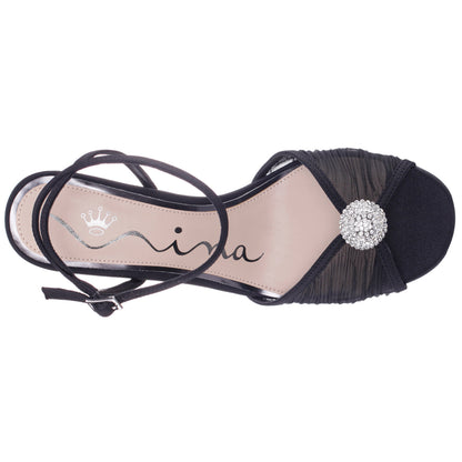 Nina Shoes Allyce Black Block-Heel Sandals