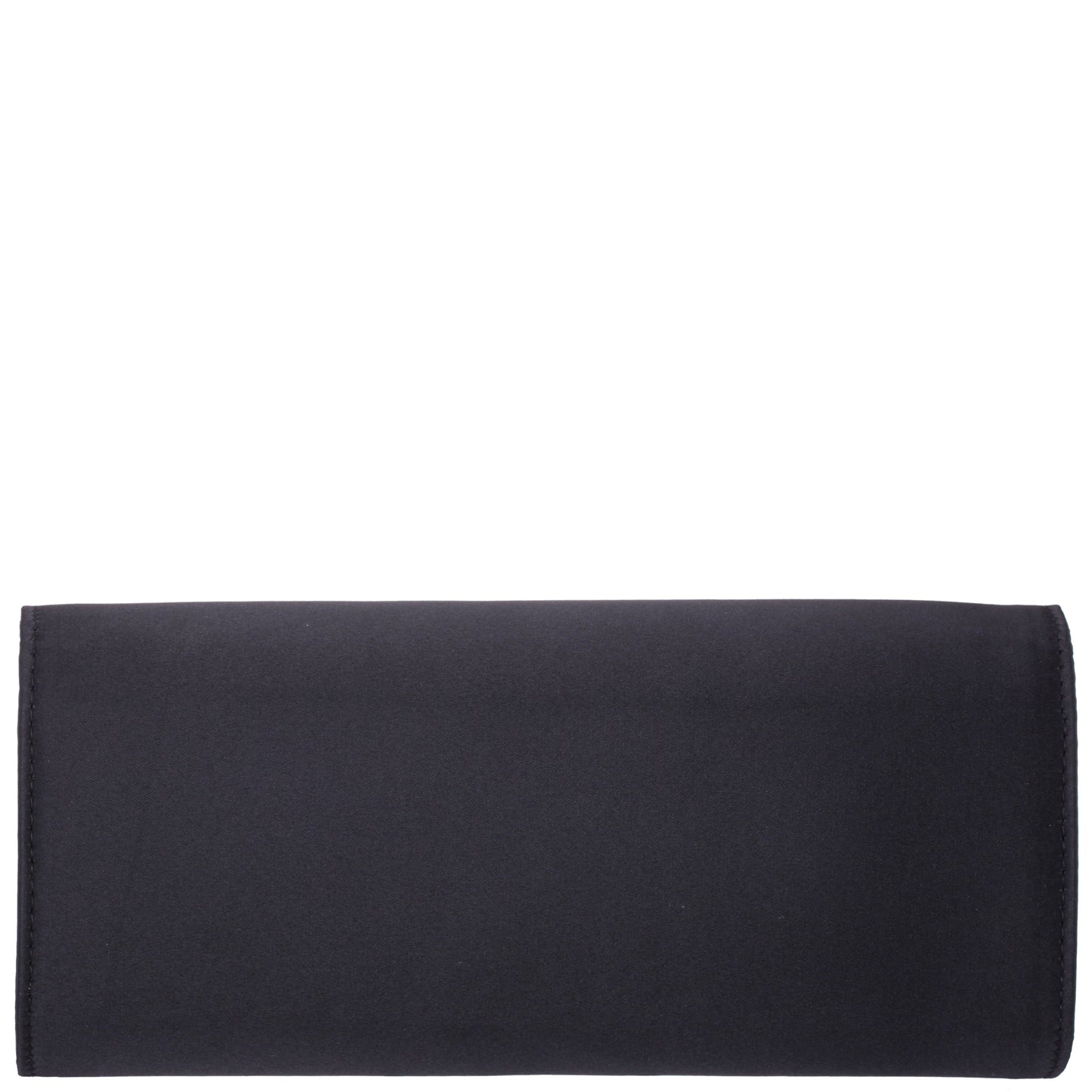 Nina Shoes Twila Black Satin/Glass Crystal Envelope Clutch