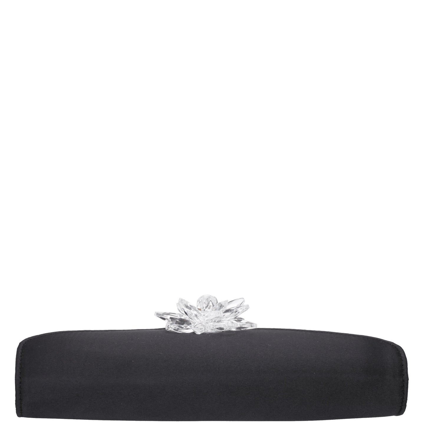 Nina Shoes Twila Black Satin/Glass Crystal Envelope Clutch