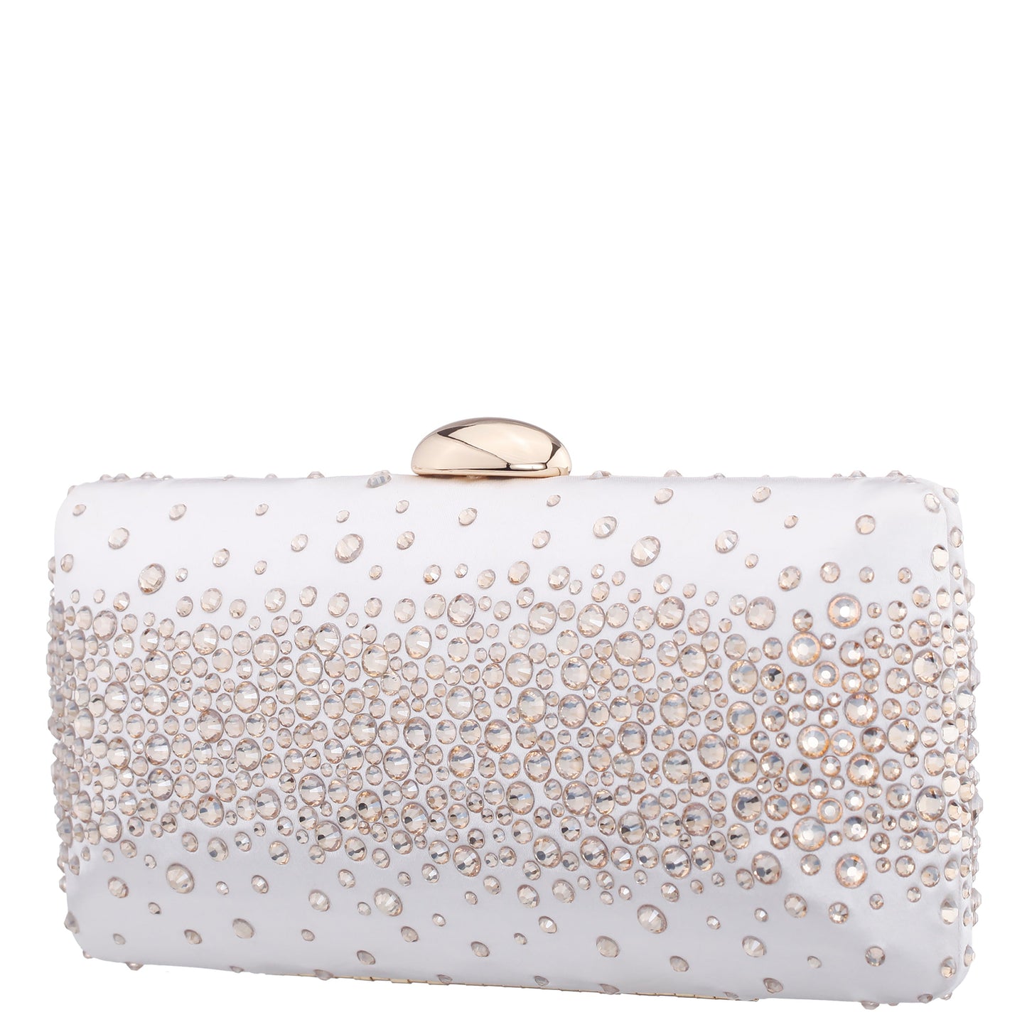 Nina Shoes Purity Beige Satin/Glass Crystal Minaudiere