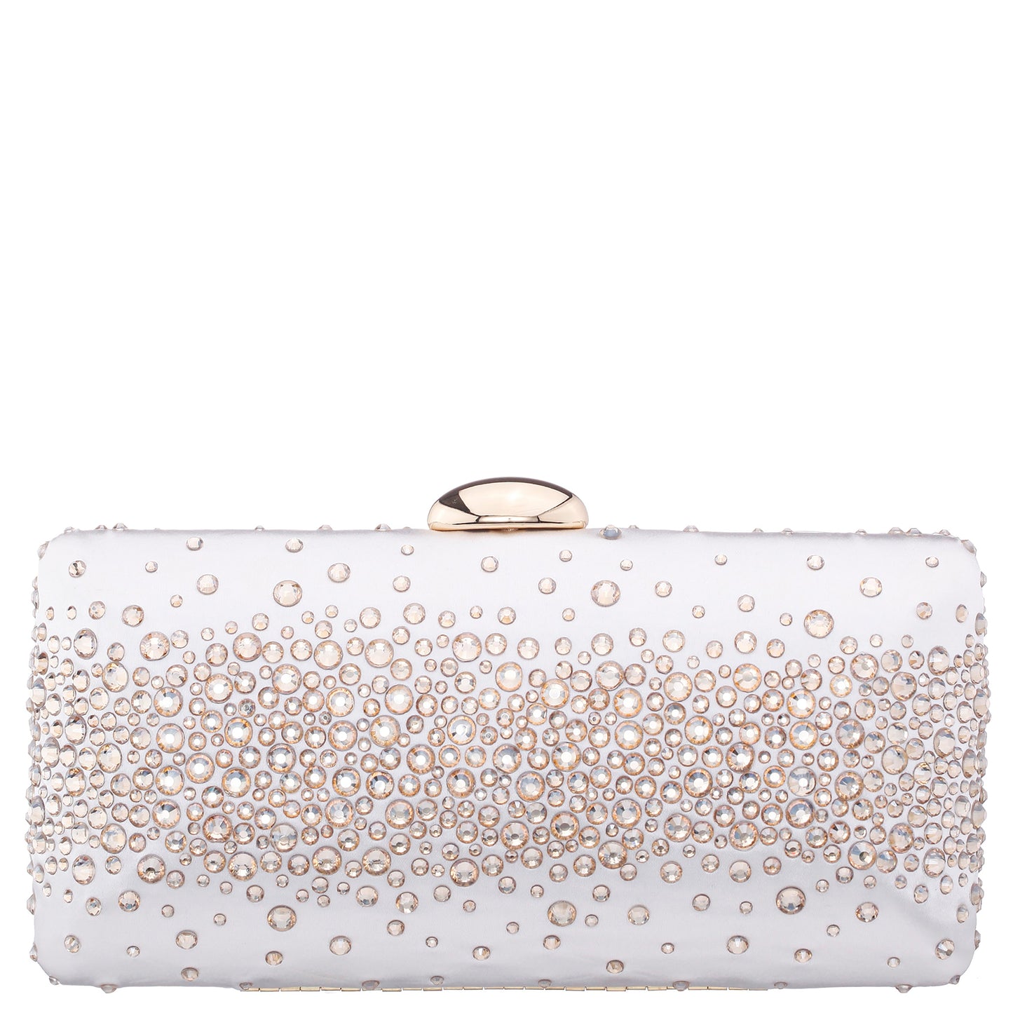 Nina Shoes Purity Beige Satin/Glass Crystal Minaudiere