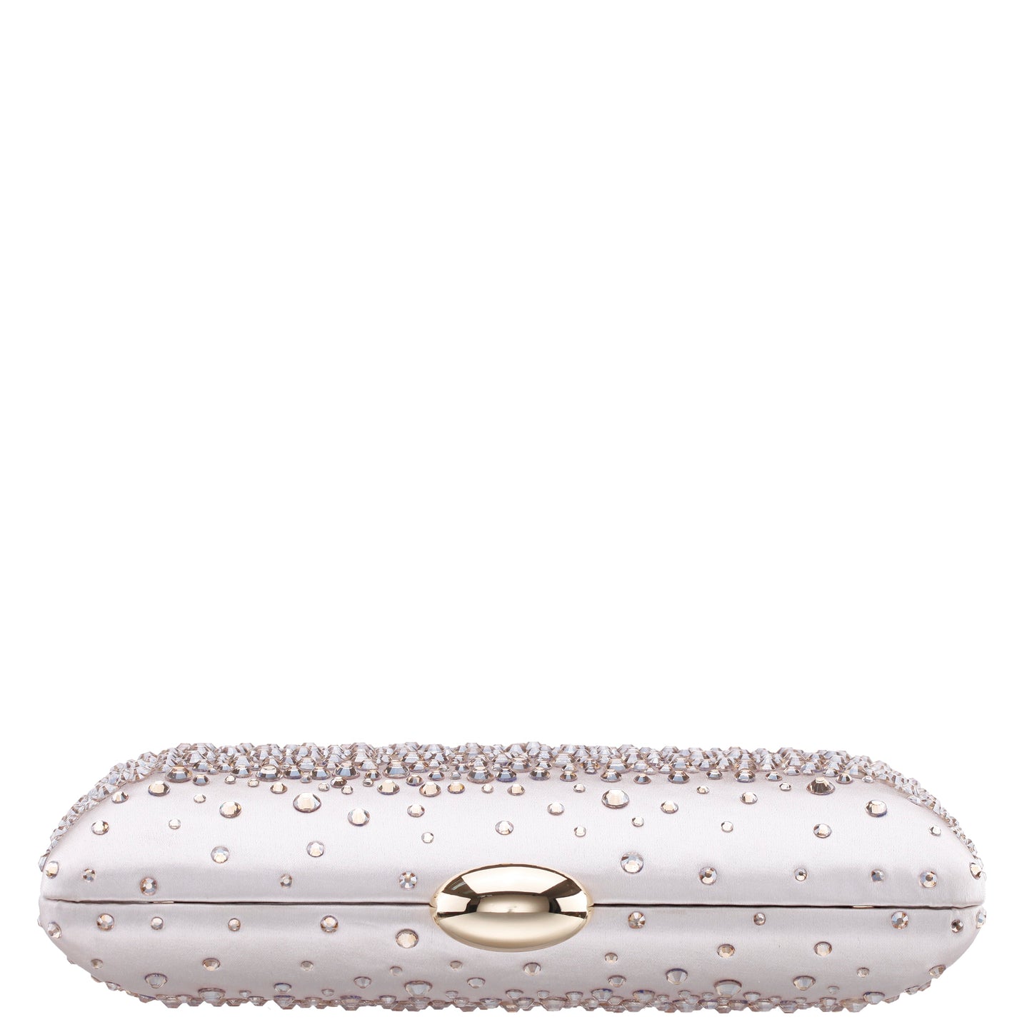 Nina Shoes Purity Beige Satin/Glass Crystal Minaudiere
