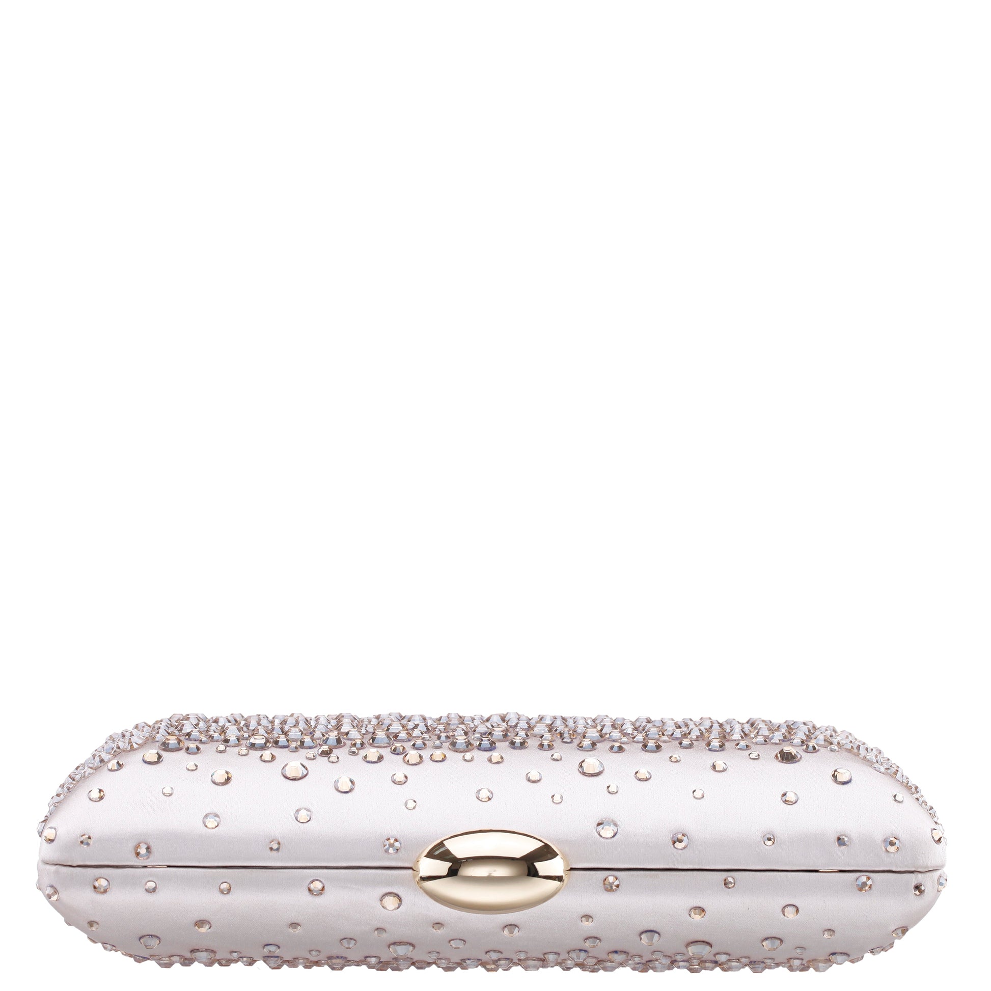 Nina Shoes Purity Beige Satin/Glass Crystal Minaudiere