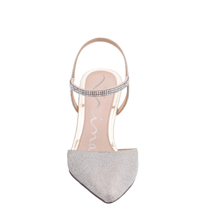 Nina Shoes Taisha Gold Sling Back Mid-Heel Dress Shoes