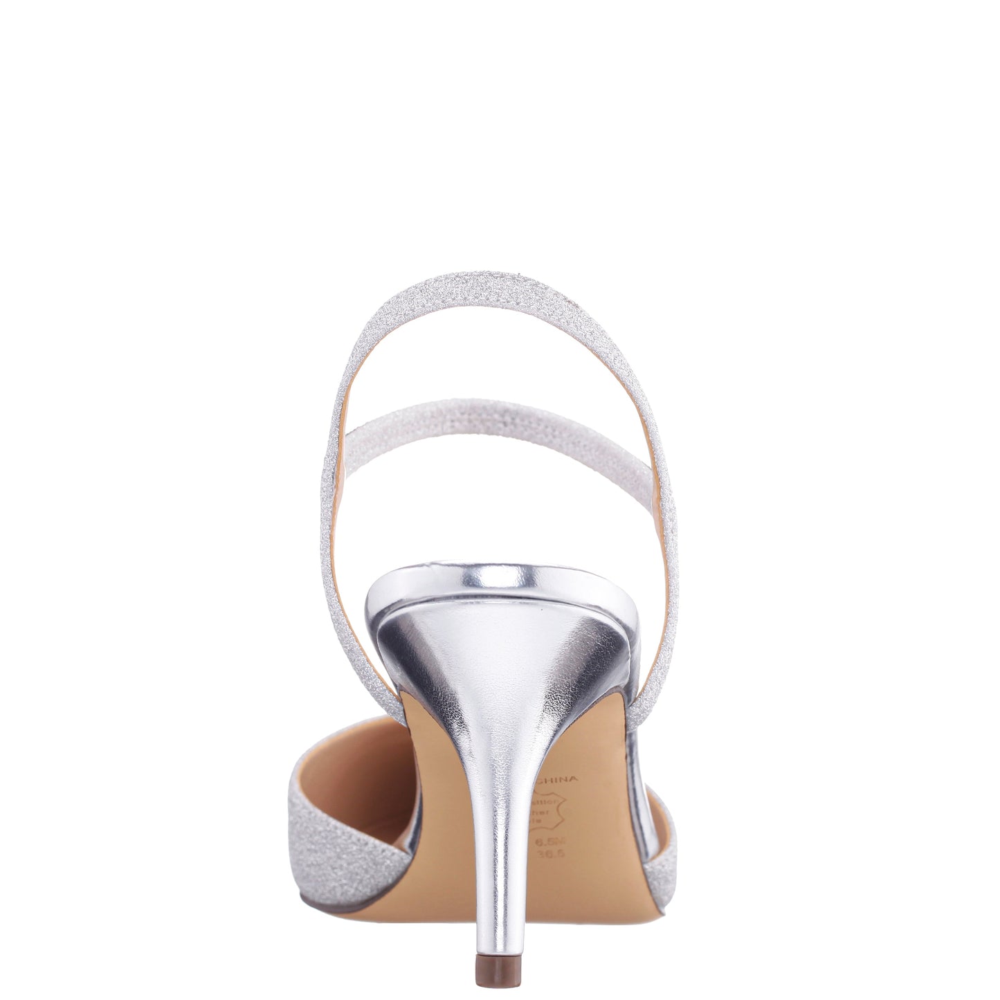 Nina Shoes Taisha Silver Sling Back Mid-Heel Dress Shoes