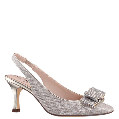 Nina Shoes Jolanda Gold Slip On Mid-Heel Dress Shoes