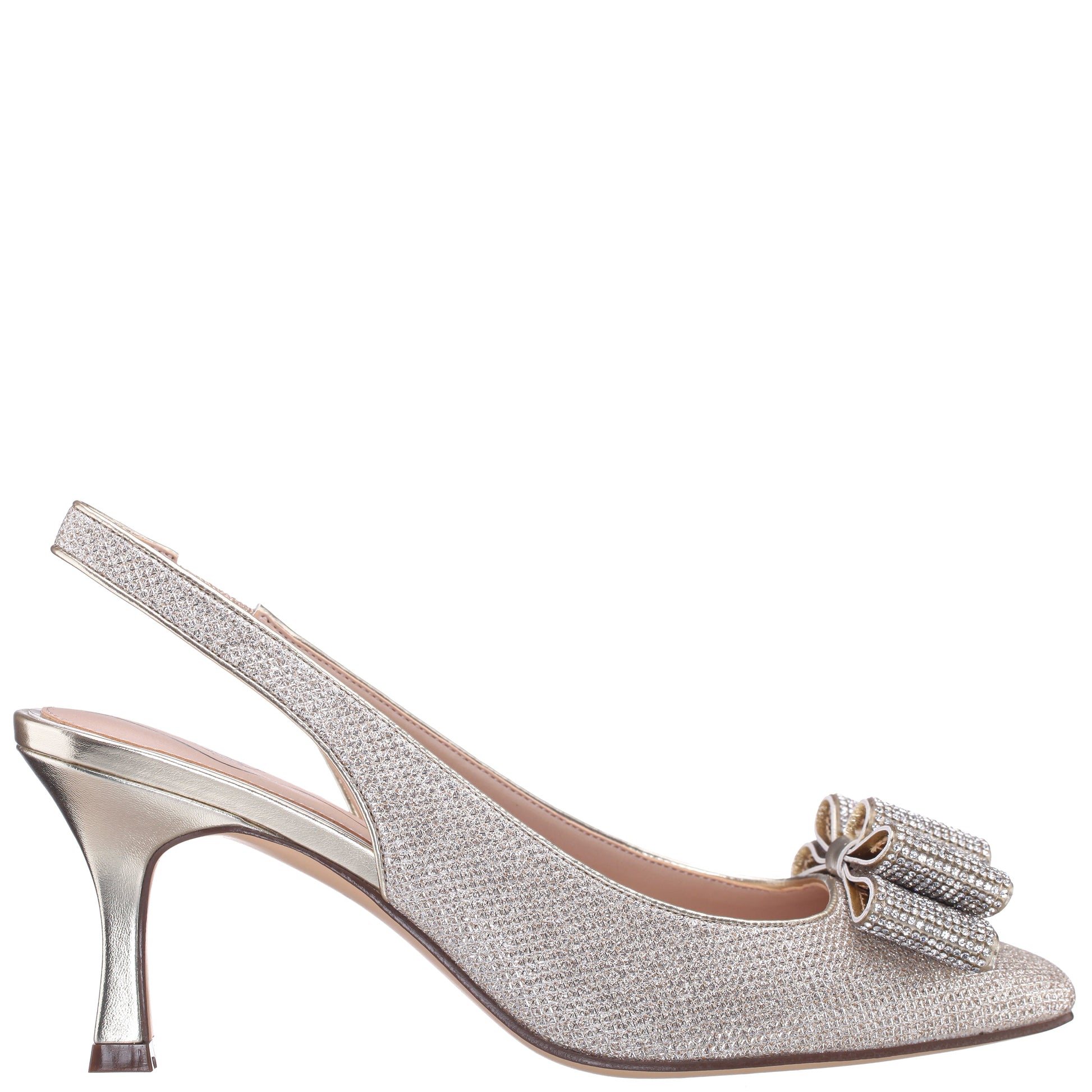 Nina Shoes Jolanda Gold Slip On Mid-Heel Dress Shoes