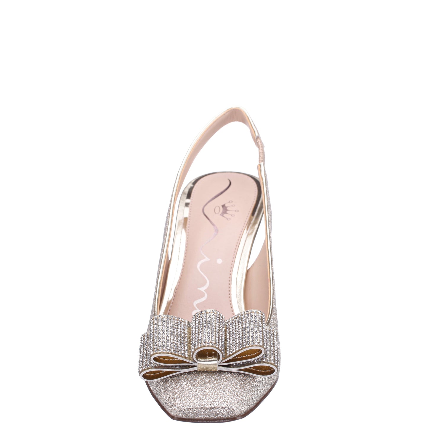 Nina Shoes Jolanda Gold Slip On Mid-Heel Dress Shoes