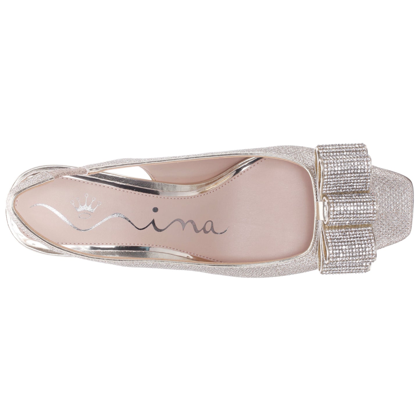 Nina Shoes Jolanda Gold Slip On Mid-Heel Dress Shoes