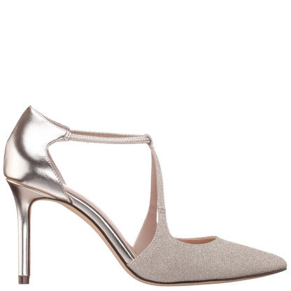 Nina Shoes Netta Platino Vinyl Glitter and Foil High-Heel Pumps