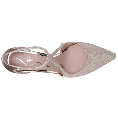 Nina Shoes Netta Platino Vinyl Glitter and Foil High-Heel Pumps