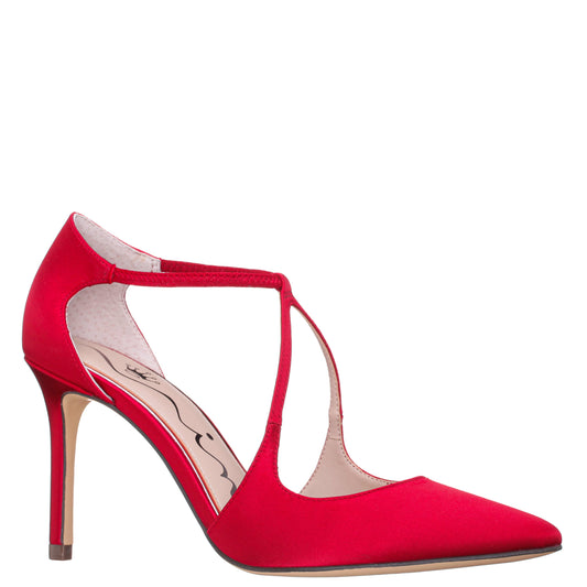 Nina Shoes Netta Red Satin High-Heel Pumps