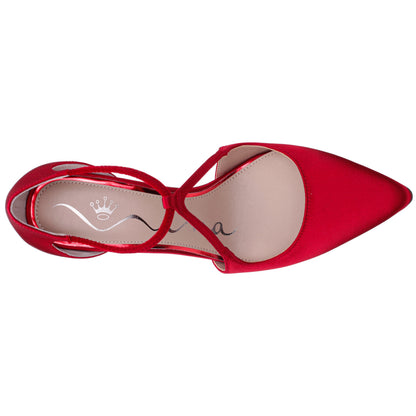 Nina Shoes Netta Red Satin High-Heel Pumps
