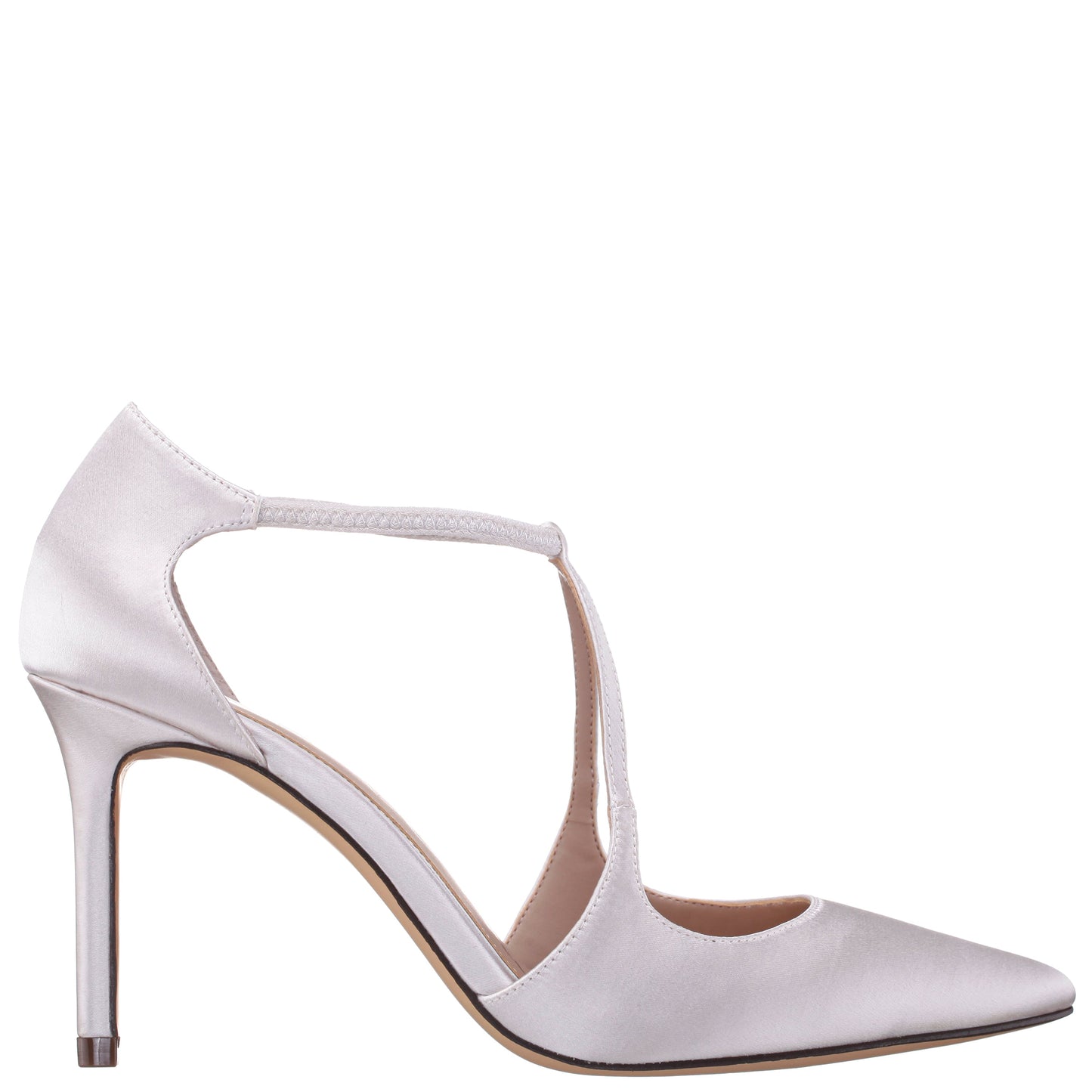 Nina Shoes Netta White Satin High-Heel Pumps