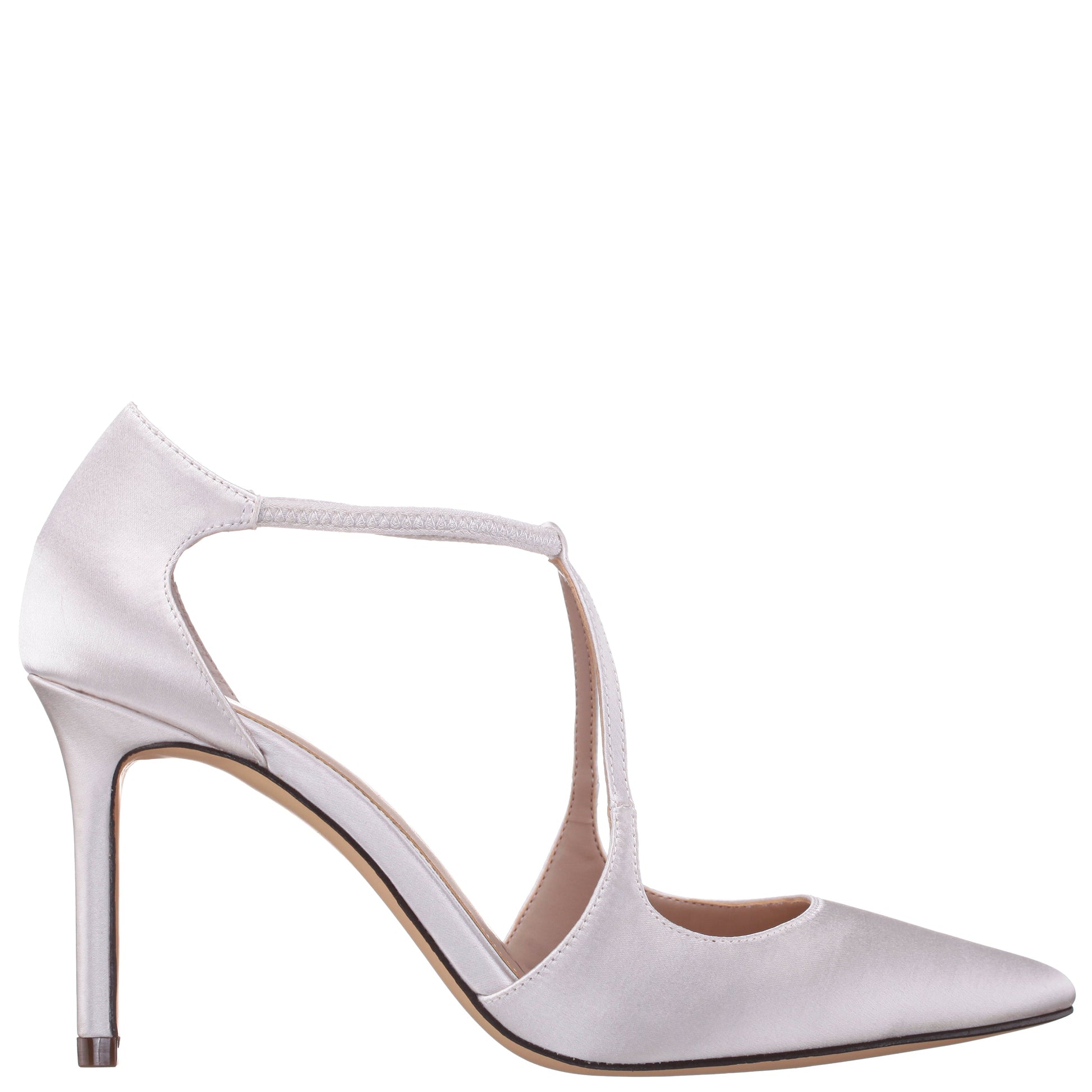 Nina Shoes Netta White Satin High-Heel Pumps