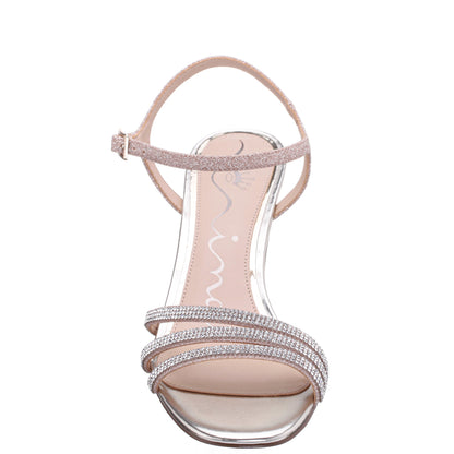 Nina Shoes Bettany Platino Metallic Mid-Heel Sandals