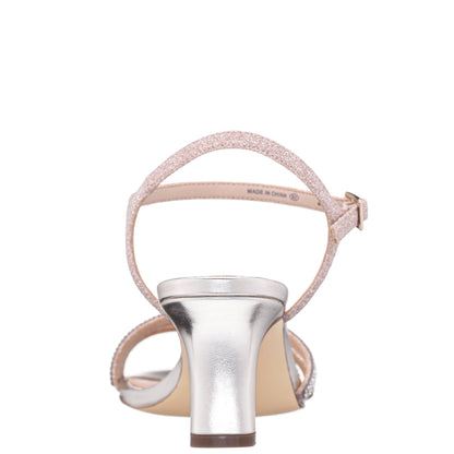 Nina Shoes Bettany Platino Metallic Mid-Heel Sandals