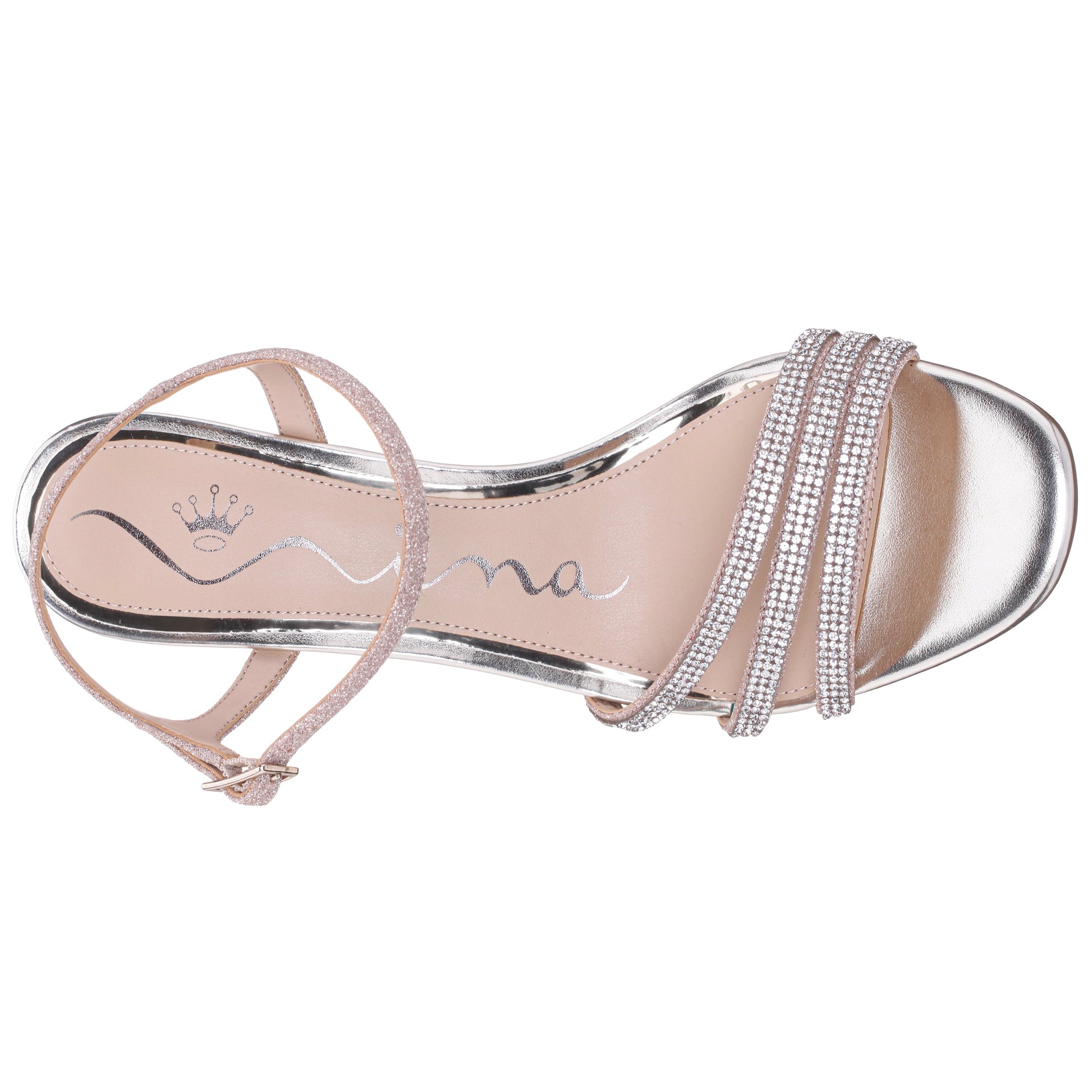 Nina Shoes Bettany Platino Metallic Mid-Heel Sandals