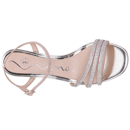 Nina Shoes Bettany Platino Metallic Mid-Heel Sandals