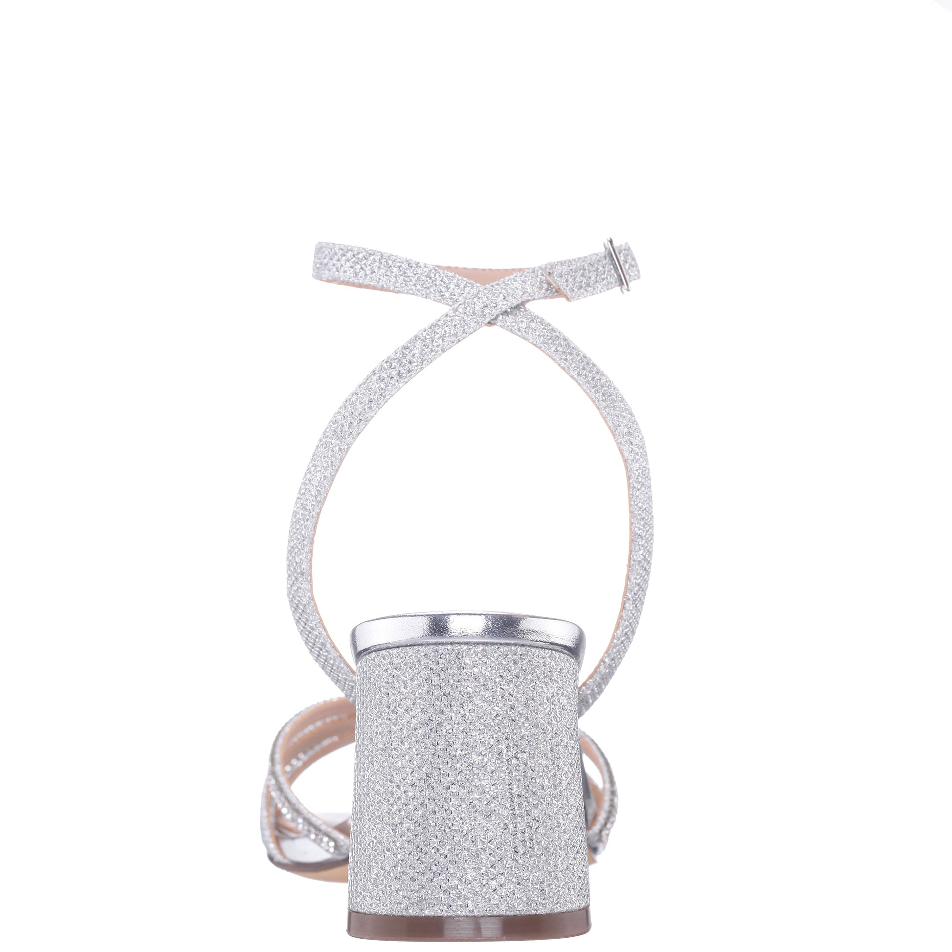 Nina Shoes Bracha Silver Block-Heel Sandals